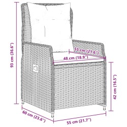 Gartensessel 2 Stk. Verstellbar Schwarz Poly Rattan