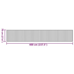 Teppich Rechteckig Schwarz 70x400 cm Bambus