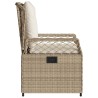 Gartensessel 2 Stk. Verstellbar Beige Poly Rattan