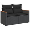 4-tlg. Garten-Sofagarnitur mit Kissen Schwarz Poly Rattan