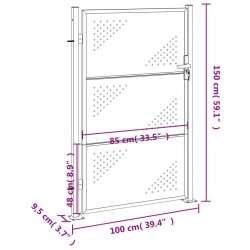 Gartentor 100x150 cm Edelstahl