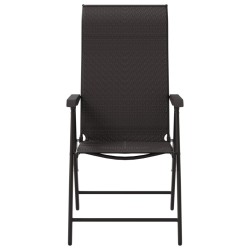 Gartenstühle 8 Stk. Klappbar Schwarz Kaffeebraun Poly Rattan