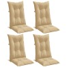 Hochlehner-Auflagen 4 Stk. Melange Beige 120x50x7 cm Stoff