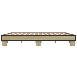 Bettgestell Sonoma-Eiche 180x200 cm Holzwerkstoff und Metall