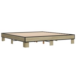 Bettgestell Sonoma-Eiche 180x200 cm Holzwerkstoff und Metall