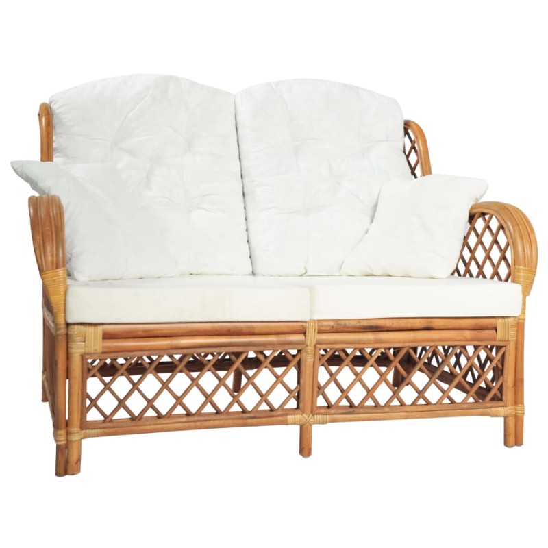 2-Sitzer-Sofa Hellbraun Rattan