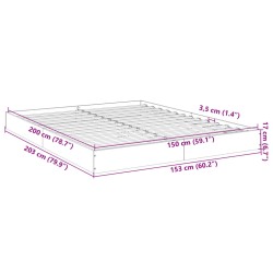 Bettgestell ohne Matratze Sonoma-Eiche 150x200 cm Holzwerkstoff