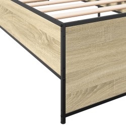 Bettgestell Sonoma-Eiche 90x190 cm Holzwerkstoff und Metall