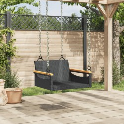 Hängesessel Schwarz 63x62x40 cm Poly Rattan