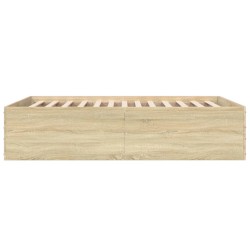 Bettgestell Sonoma-Eiche 135x190 cm Holzwerkstoff