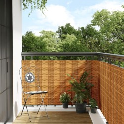 Balkon-Sichtschutz Hellbraun 300x80 cm Poly Rattan