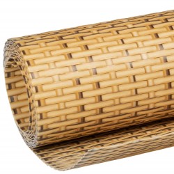 Balkon-Sichtschutz Hellbraun 300x80 cm Poly Rattan