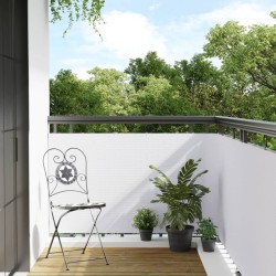 Balkon-Sichtschutz Weiß 500x80 cm Poly Rattan