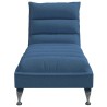 Chaiselongue mit Kissen Blau Stoff