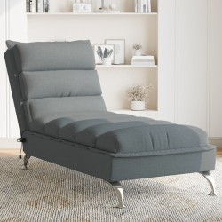 Massage-Chaiselongue mit Kissen Dunkelgrau Stoff