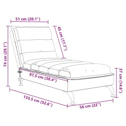 Massage-Chaiselongue mit Kissen Dunkelgrau Stoff