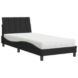 Bett mit Matratze Schwarz 90x190 cm Samt