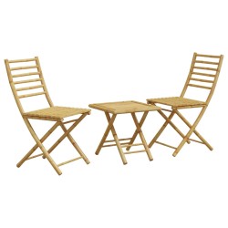 3-tlg. Bistro-Set Bambus