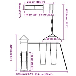 Spielturm Massivholz Kiefer