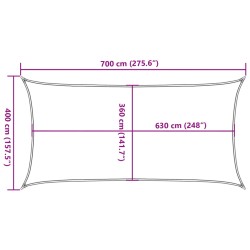 Sonnensegel 160 g/m² Rechteckig Orange 4x7 m HDPE