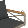 Hängebank mit Kissen Grau 109x62x40 cm Poly Rattan