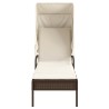 Sonnenliege mit Dach Braun Poly Rattan