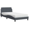 Bett mit Matratze Dunkelgrau 100x200 cm Samt