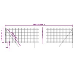 Maschendrahtzaun Anthrazit 1,1x25 m Verzinkter Stahl