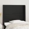 Kopfteil mit Ohren Schwarz 93x16x118/128 cm Kunstleder