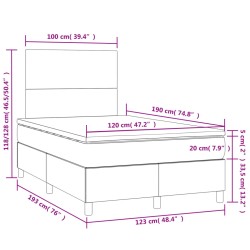 Boxspringbett mit Matratze & LED Dunkelblau 120x190 cm Samt