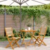 3-tlg. Bistro-Set Beige Polypropylen und Massivholz