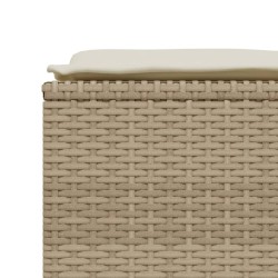 5-tlg. Garten-Sofagarnitur mit Kissen Beige Poly Rattan