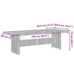 11-tlg. Garten-Essgruppe mit Kissen Schwarz Poly Rattan