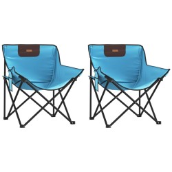 Campingstühle 2 Stk. mit Tasche Klappbar Hellblau