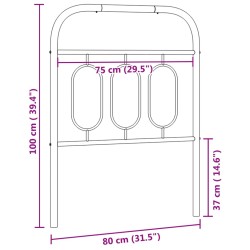 Kopfteil Metall Schwarz 75 cm