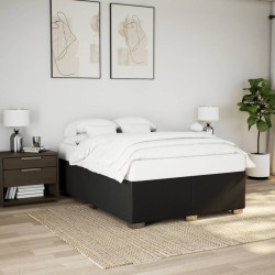 Boxspringbett mit Matratze Schwarz 140x190 cm Stoff