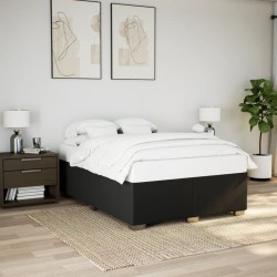 Boxspringbett mit Matratze Schwarz 140x200 cm Stoff