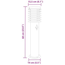 Wegeleuchten mit Bewegungsmelder 3 Stk. Silbern 60 cm Edelstahl