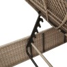 Sonnenliegen mit Auflagen 2 Stk. Beige Poly Rattan