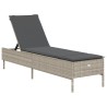 Sonnenliegen mit Auflagen 2 Stk. Hellgrau Poly Rattan