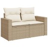 9-tlg. Garten-Sofagarnitur mit Kissen Beige Poly Rattan