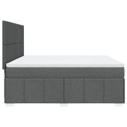 Boxspringbett mit Matratze Dunkelgrau 180x200 cm Stoff