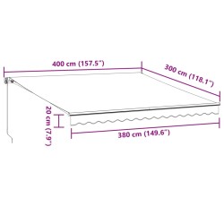 Markise Manuell mit LEDs Braun 400x300 cm