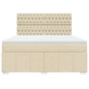 Boxspringbett mit Matratze Creme 180x200 cm Stoff