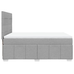 Boxspringbett mit Matratze Hellgrau 140x200 cm Stoff