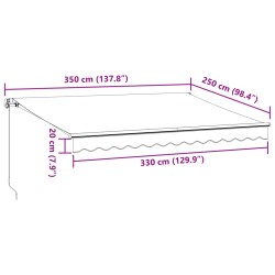 Markise Manuell mit LED Weinrot 350x250 cm