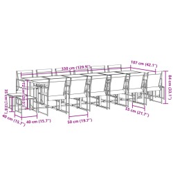 17-tlg. Garten-Essgruppe Schwarz Textilene