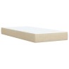 Boxspringbett mit Matratze Creme 90x200 cm Stoff