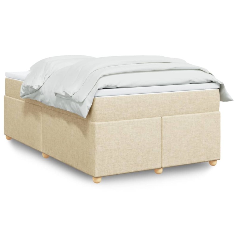 Boxspringbett mit Matratze Creme 120x200 cm Stoff