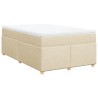 Boxspringbett mit Matratze Creme 120x200 cm Stoff